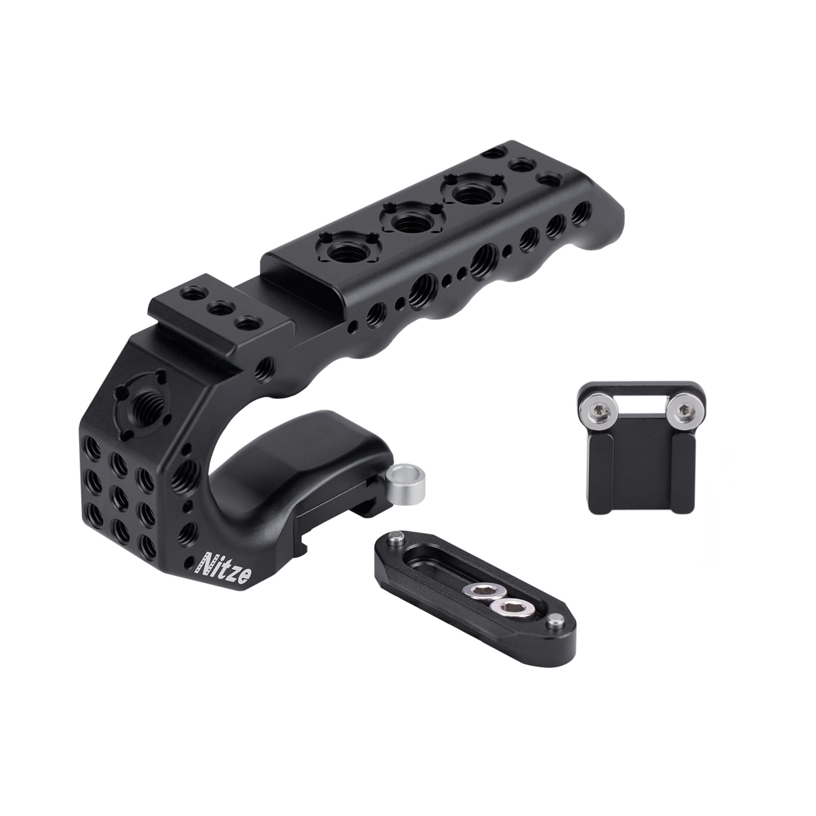 Nitze Quick Release NATO Handle with NATO Rail and Cold Shoe Adapter, Ergonomic Camera Top Handle for Camera Rigs (Stinger Serie