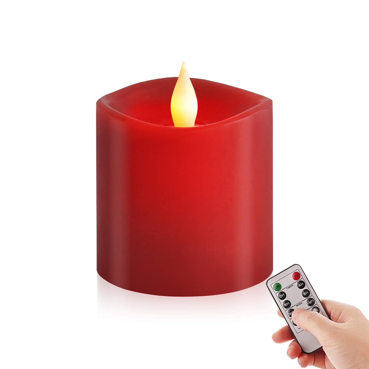 Asldoiweh 3X3 Flickering Flameless Candles Set Of 1, 2Aa Battery Life 600 Hours Battery Candles Flickering With Timer, 3 Inch Fl