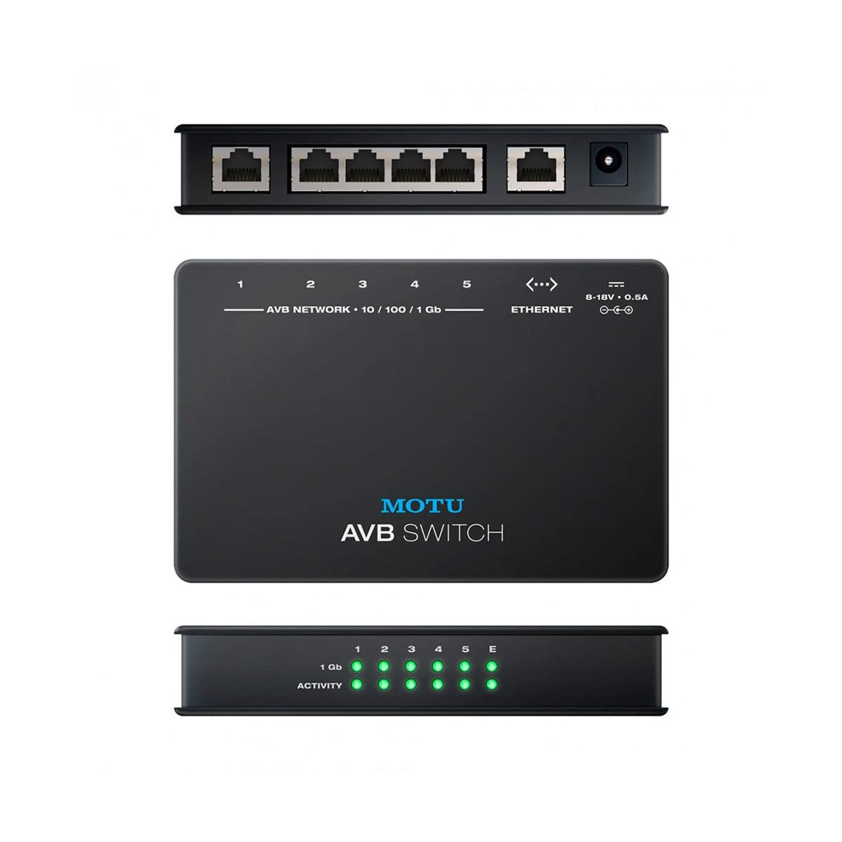 Motu Avb Switch   5 Port Audio Video Bridging Switch