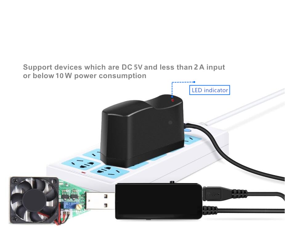 GuanTing Universal 5V 2A AC Adapter Power Supply with 11 DC Plug Tips, Model 51w, Acrylonitrile Butadiene Styrene, DC5V