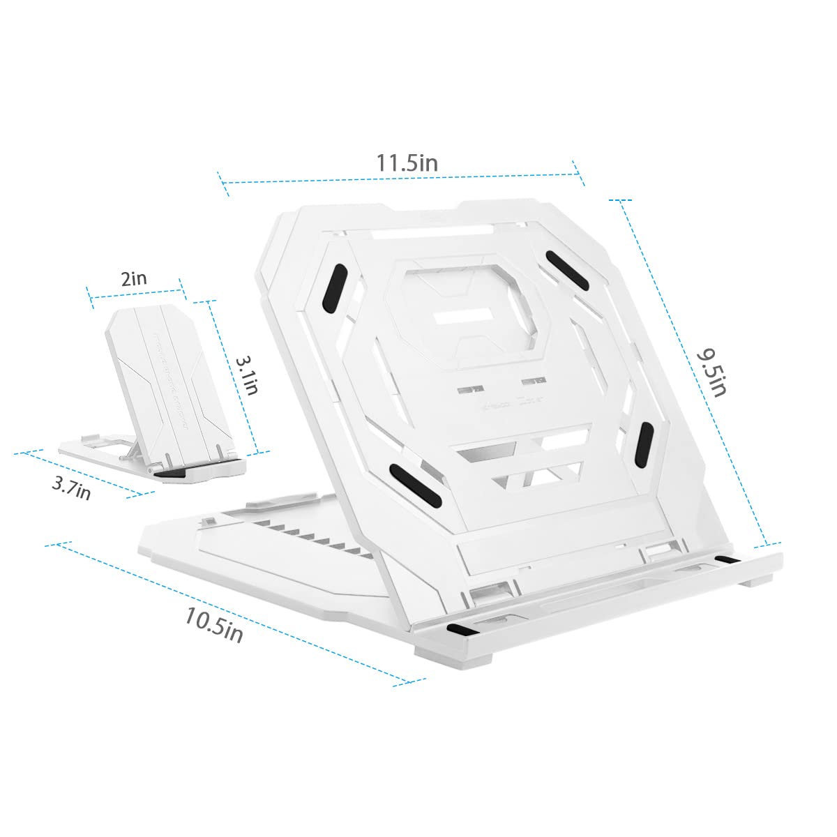 Frunsi Drawing Tablet Stand, Laptop Stand, Foldable Stand For Tablet Display, 9 Levels Adjustable Angles With A Built In Phone H