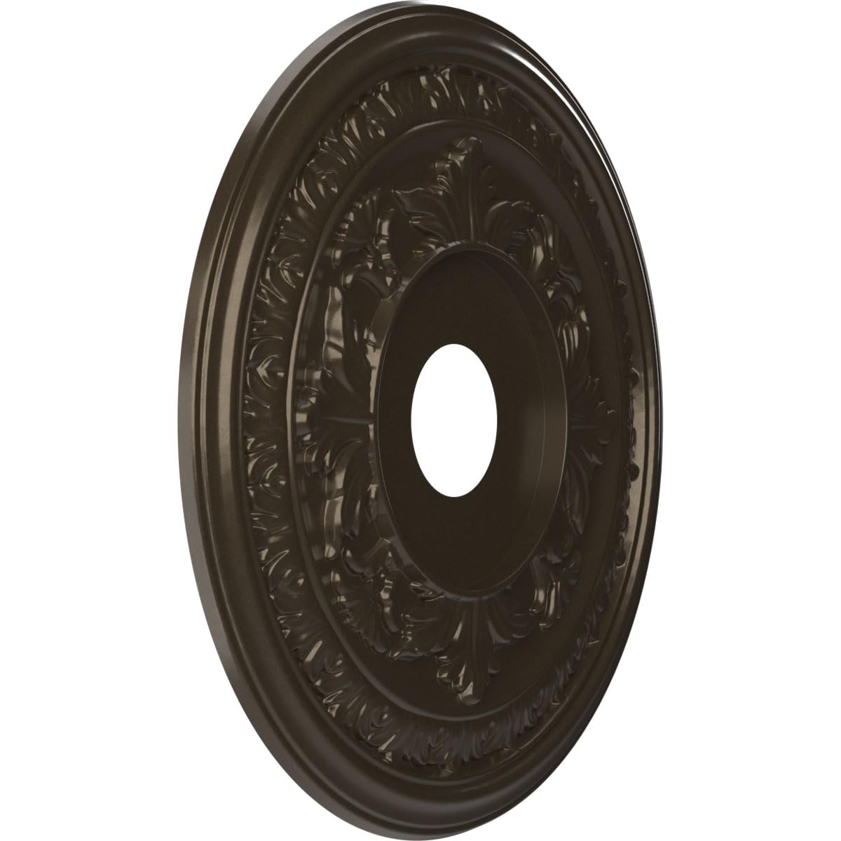 19Od X 3 1/2Id X 1P Baltimore Thermoformed Pvc Ceiling Medallion (Fits Canopies Up To 7 3/4), Metallic Dark Bronze