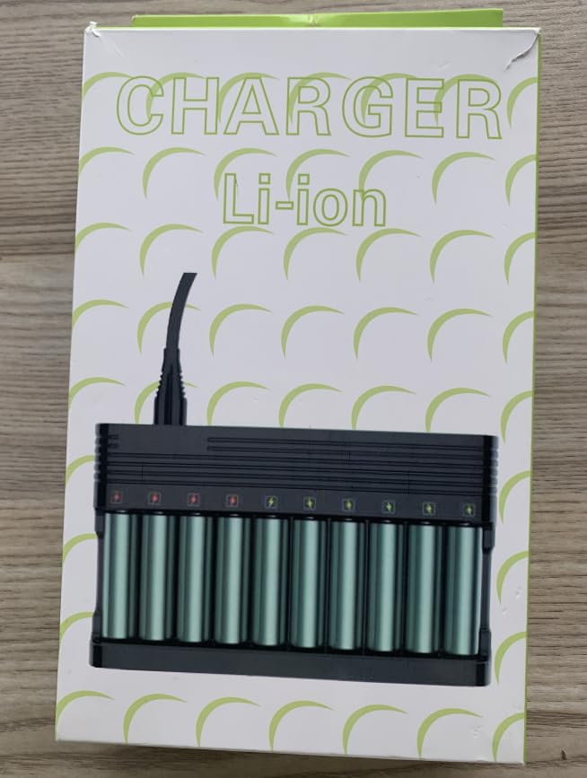 Skywolfeye 18650 Battery Charger 10 Bays Universal Charger For Flashlight Headlamp Battery 3.7V Li Ion Rechargeable Batteries 26
