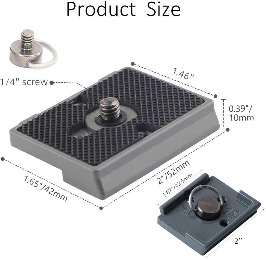 Quick Release Plate, Tripod Quick Release Plate Fit For Manfrotto 200Pl 14 Rc2 Camera Tripod Head (Pack Of 2) Black