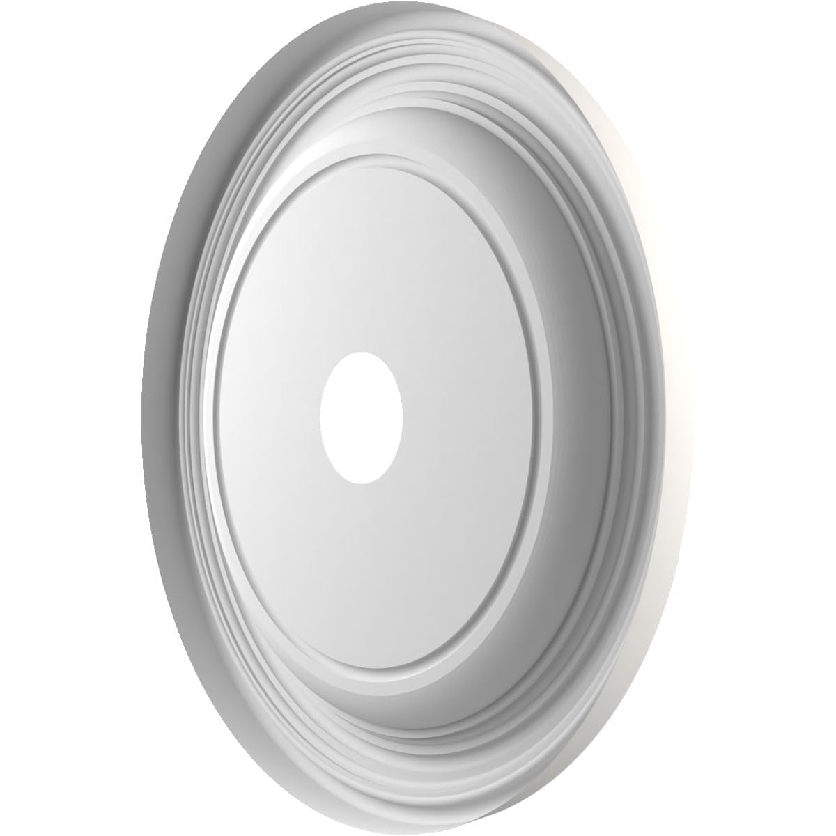 22Od X 3 1/2Id X 1 1/2P Traditional Thermoformed Pvc Ceiling Medallion (Fits Canopies Up To 13 1/2), Ultracover Satin Blossom Wh