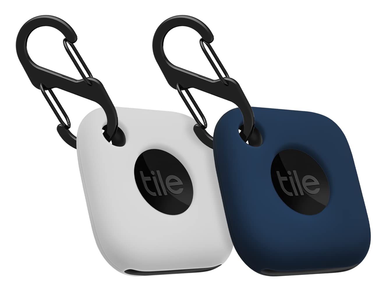 Geiomoo Silicone Case For Tile Mate 2022, Soft Scratch Resistant Cover With Carabiner (2 Pack White+Navy Blue)