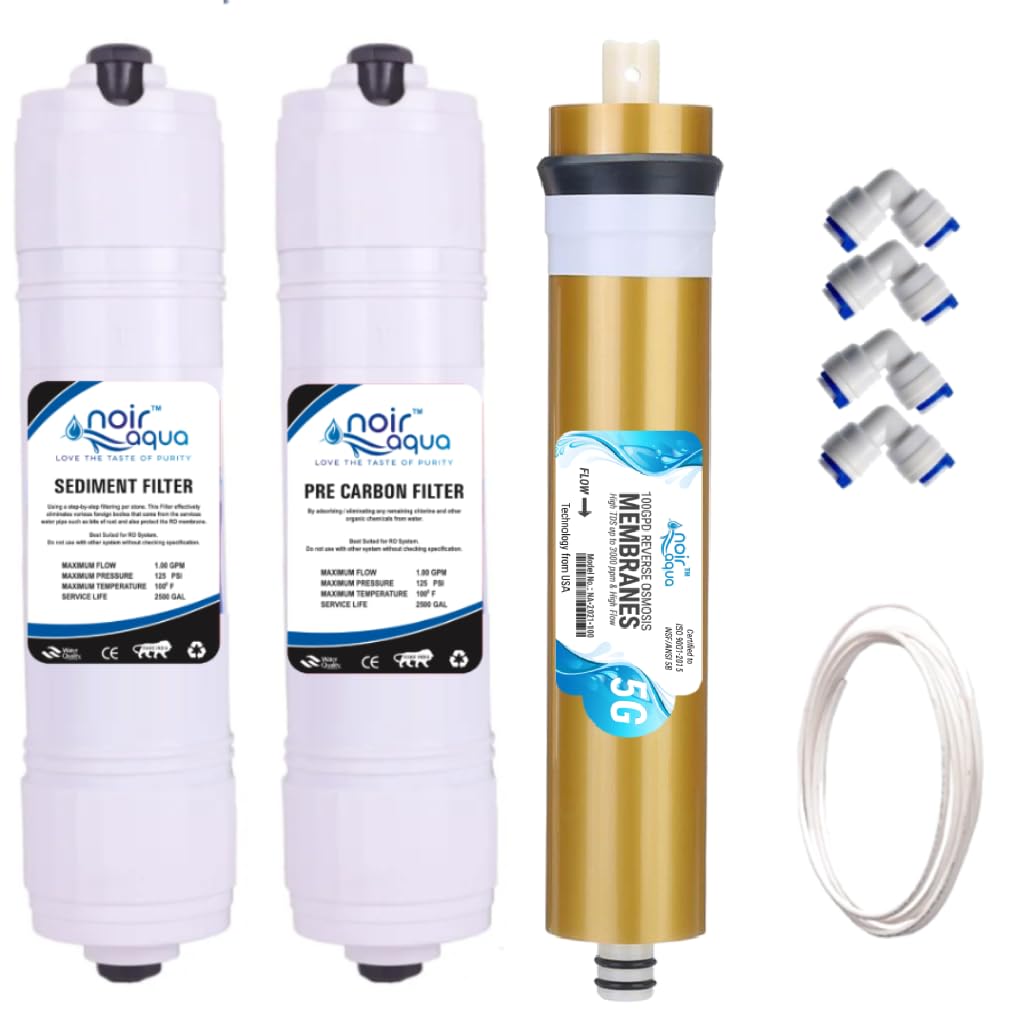 Noir Aqua Inline Filter Set, This Comprehensive Set Includes The Sediment Filter, Pre Carbon Filter, And 100 Gpd Membrane Works