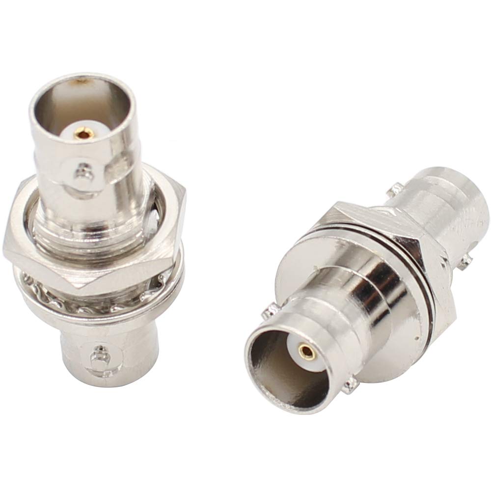 Exgoofit Bnc Female To Female Adapter Bulkhead Connector Coax Extension Bnc Coupler For Cctv Security Camera System  (2 Pack)