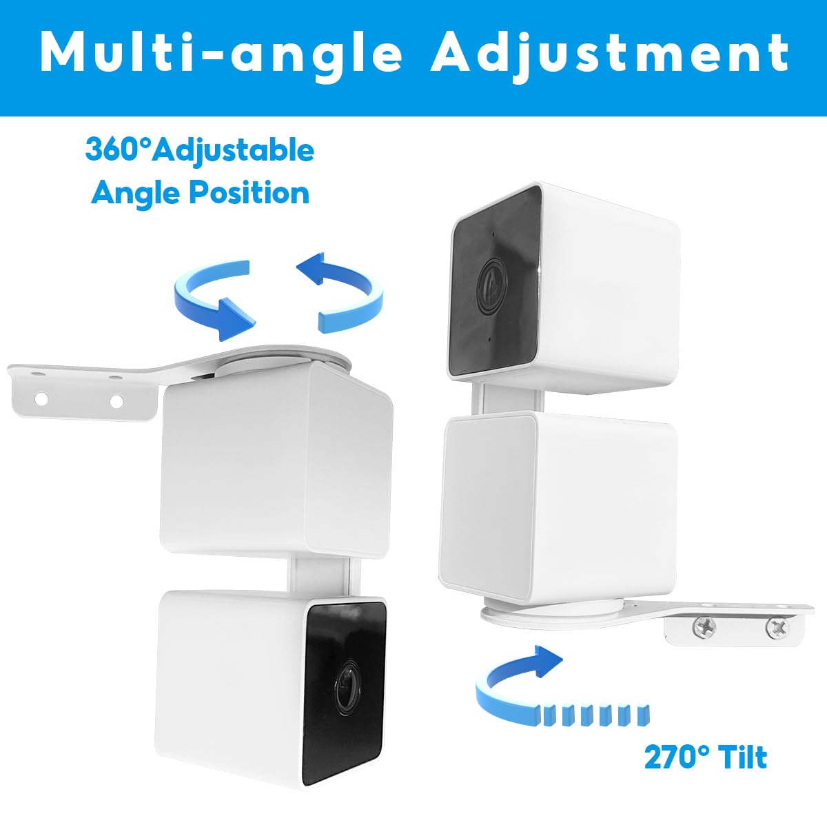 Allicaver Wyze Cam Pan V3 Mount, Wyze Cam Pan 270+ Degrees Outside Corner Wall Mount Bracket, Suitable For Wyze Pan Cam V3 Effec