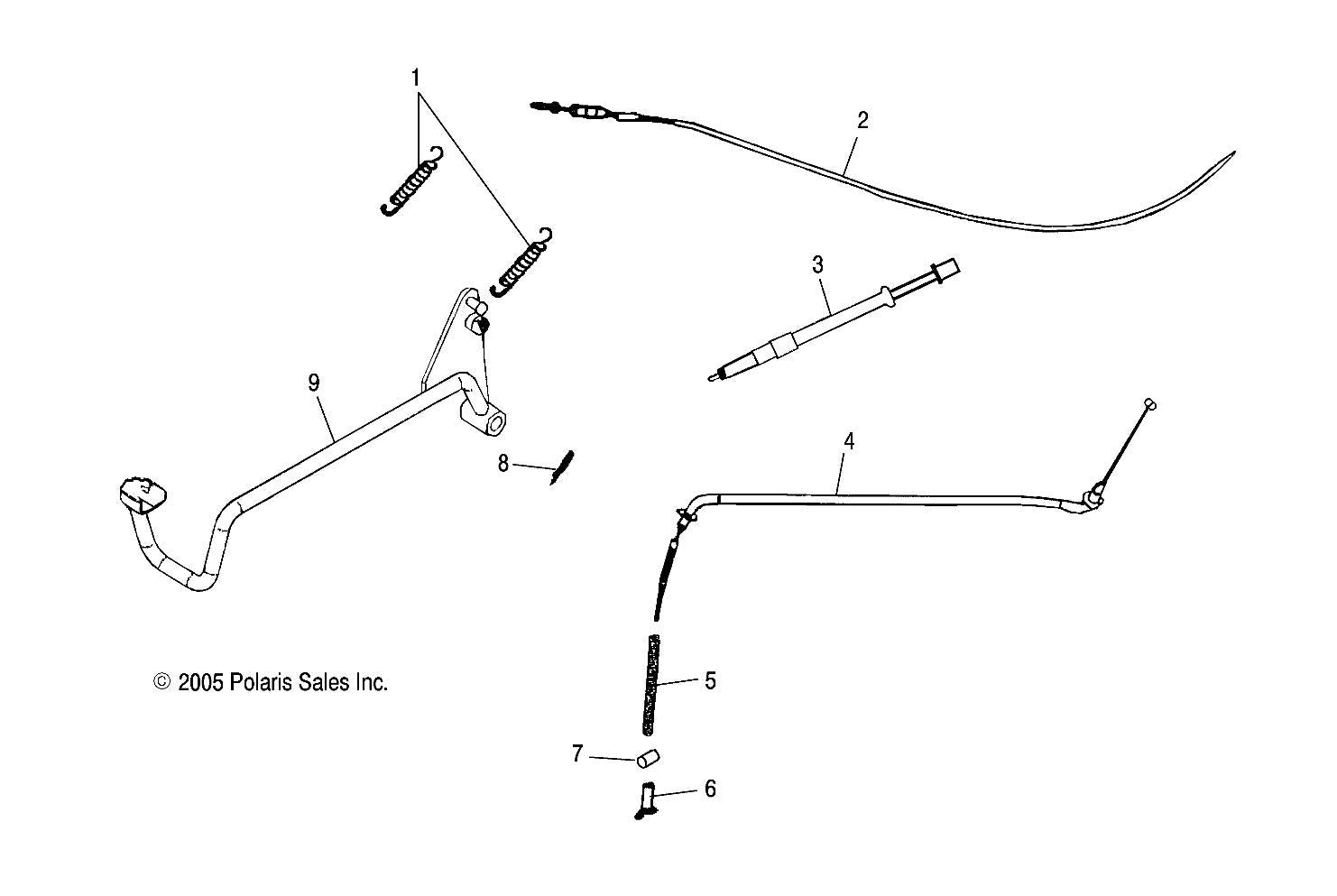 Polaris Atv Foot Brake Cable, Rear, Genuine Oem Part 0452682, Qty 1