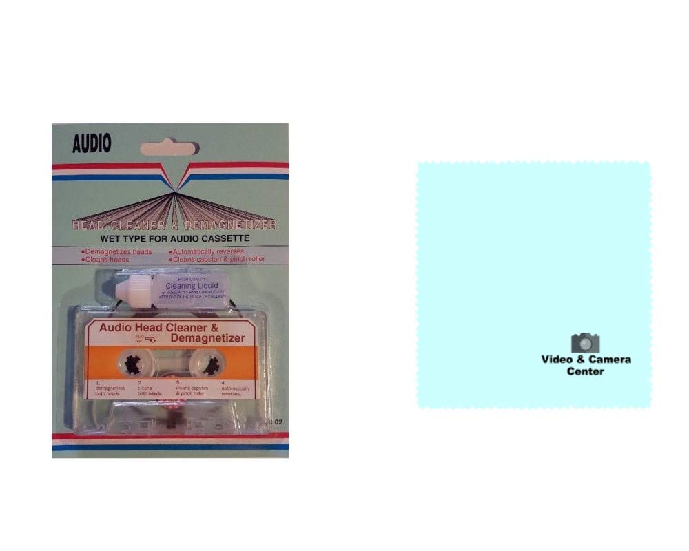 Audio Cassette Tape Wet Head Cleaner & Demagnetizer For Home Car Or Portable Decks + Vcc Micro Fiber