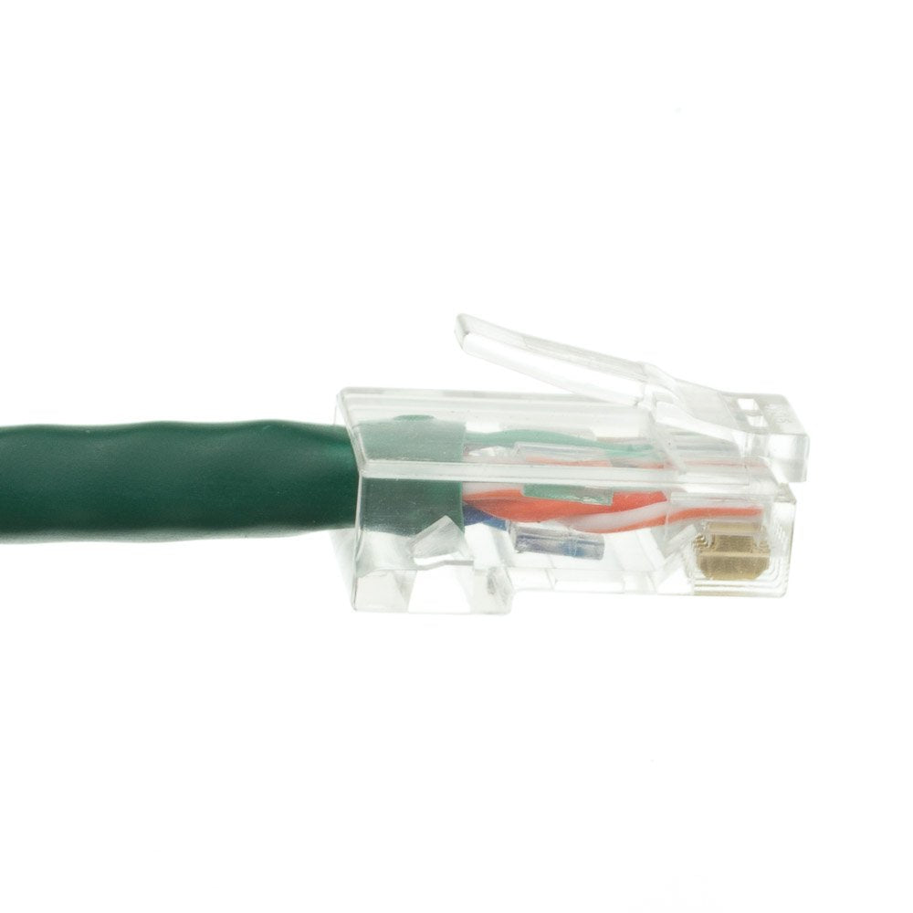 Cablewholesale 5 Foot Cat6 Green Ethernet Patch Cable, Bootless, 24Awg Network Cable With Rj45 Gold Plated Connector, 4 Pair Str
