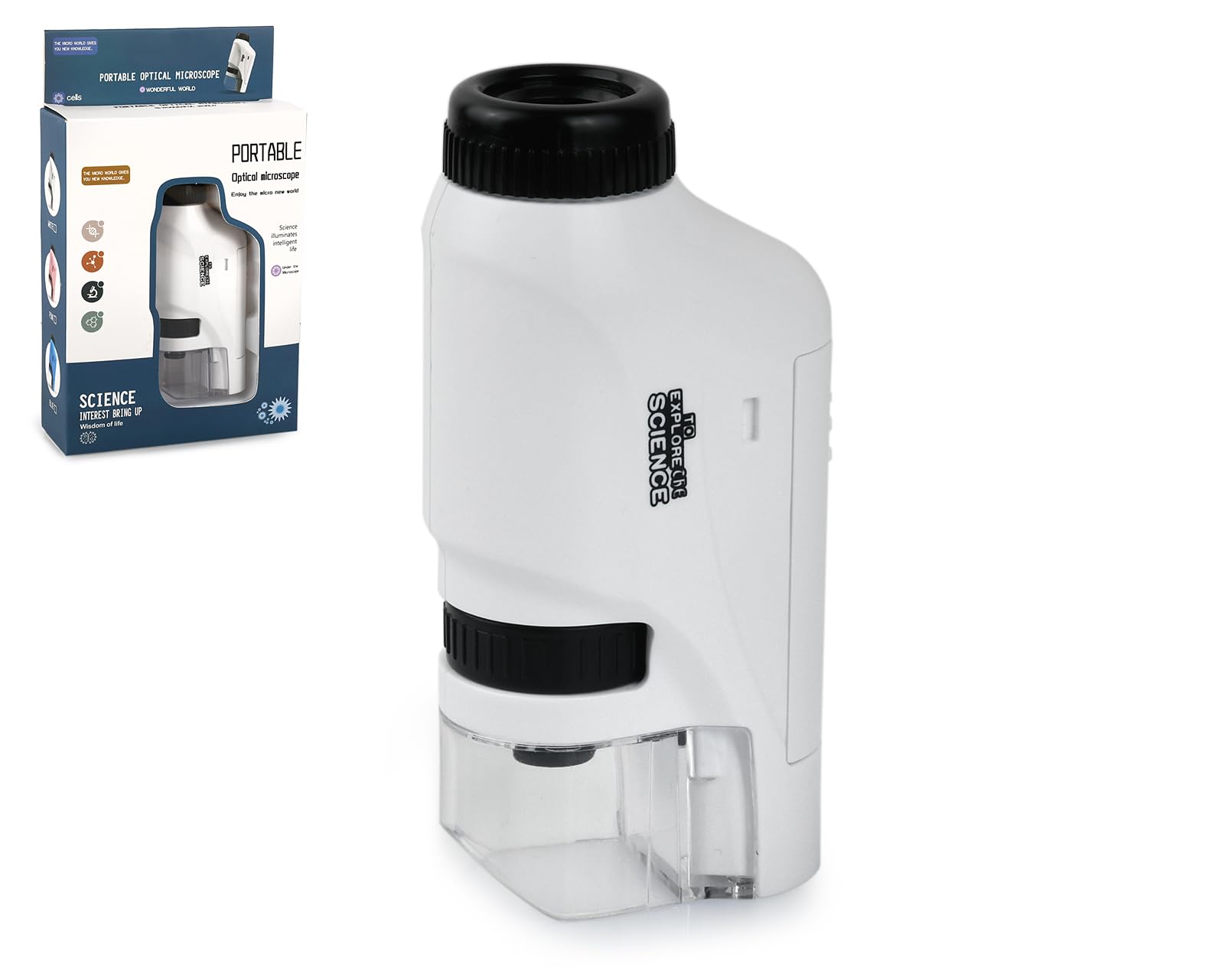 Microscope Kids 60X 120X Led Lighted Pocket Microscope Mini Portable Handheld Microscope For Student Science Gifts