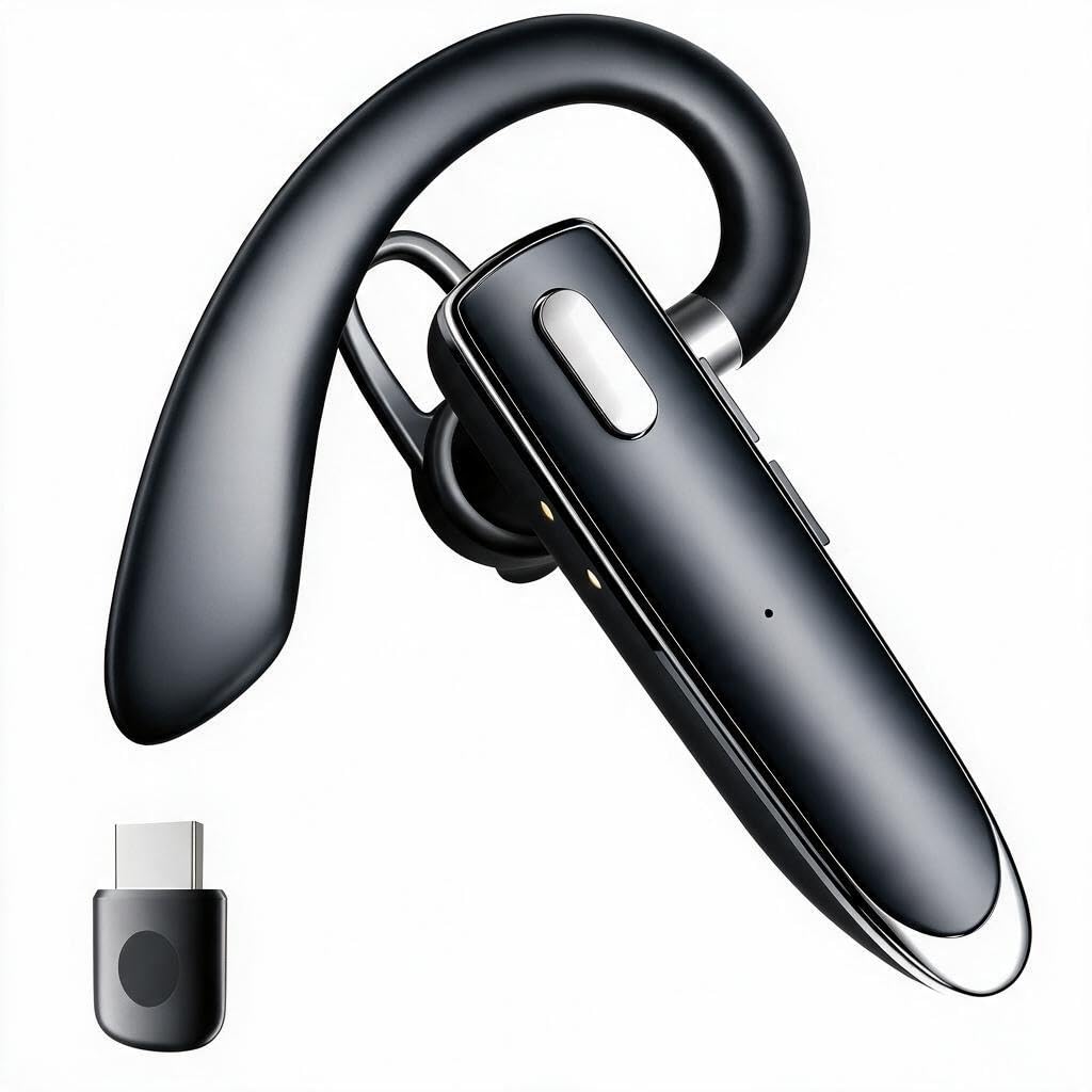 Bluetooth Headset with USB Dongle,Wireless Headset with Mic for Work