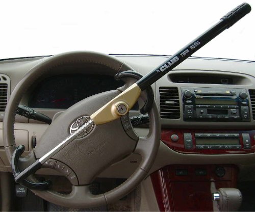 Winner International The Club 3100 Twin Hooks Steering Wheel Lock, Black/Gold