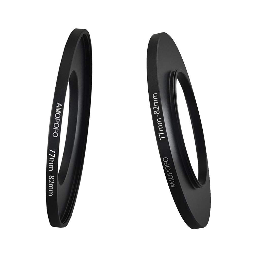 77Mm 82Mm Metal Ring/77Mm To 82Mm Step Up Ring For Filters,Made Of Cnc Machined With Matte Black Electroplated Finish,Compatible With All 77Mm Camera Lenses & 82Mm Accessories