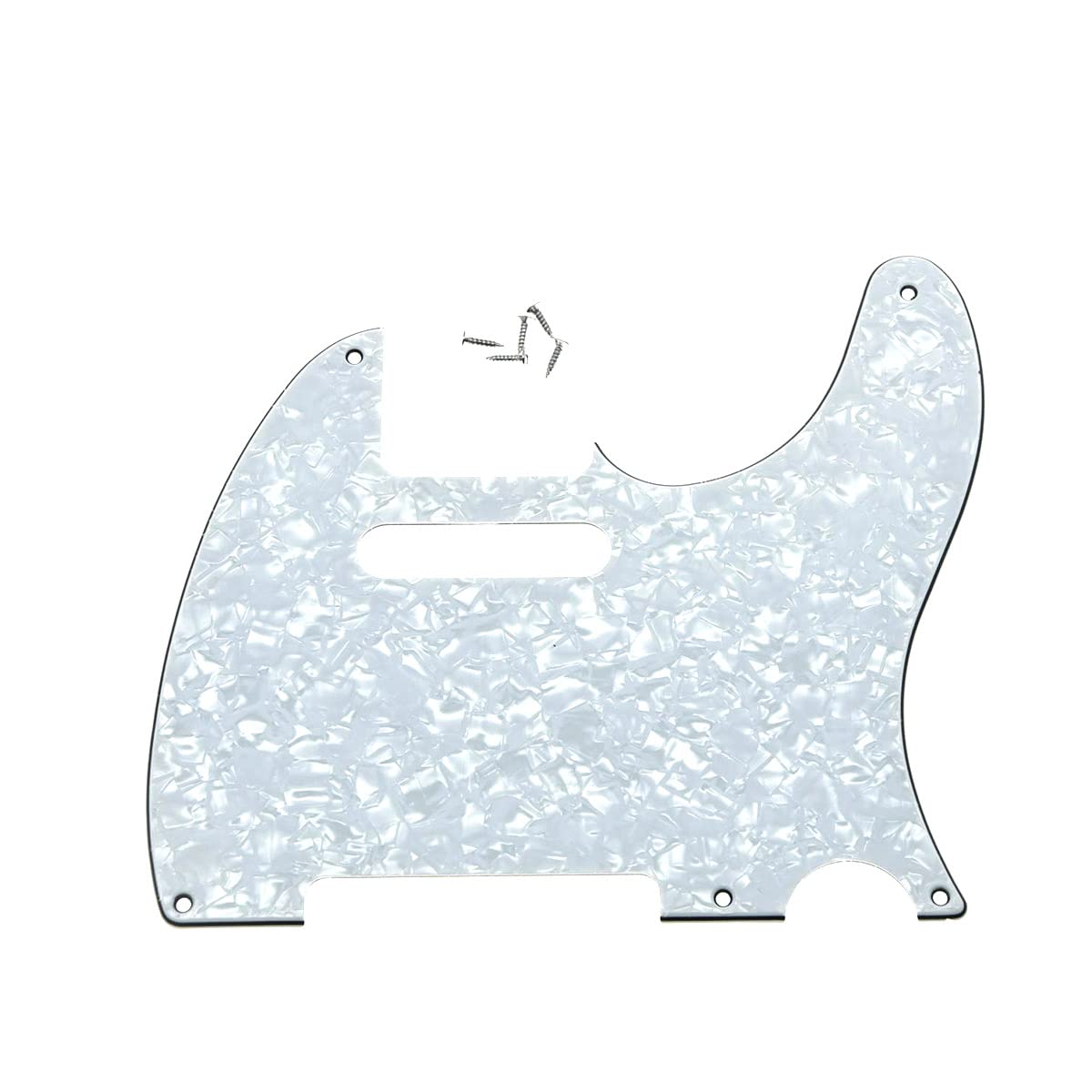 KAISH American Vintage 5 Hole Tele Pickguard TL Guitar Pick Guard Scratch Plate for Tele/Telecaster White Pearl