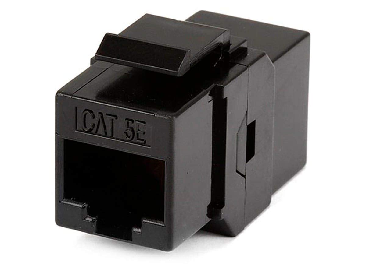 Monoprice 8P8C Rj45 Cat5E Inline Coupler Type Keystone Jack_ Black