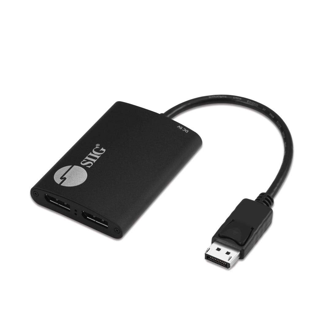 Siig 2 Port Displayport 1.2 To 2 Displayport Mst Hub Video Splitter, Not For Hdmi, Displayport Daisy Chain Monitor, Not For Maco