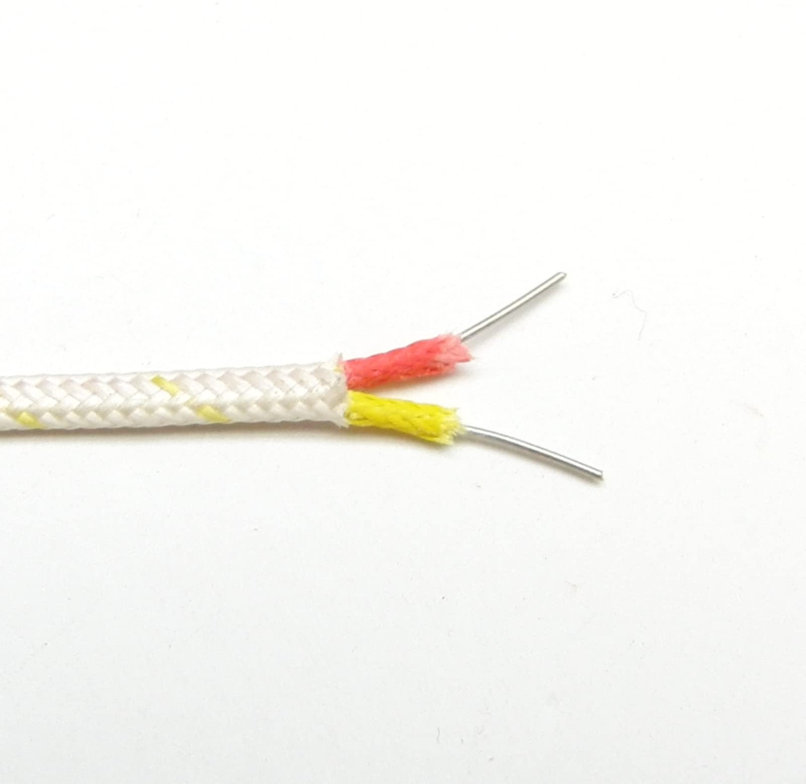 K Type Thermocouple Wire Awg 24 Solid W. High Temperature Fiberglass Insulation Up To 700 Degree C Or 1300 F   10 Yard Roll