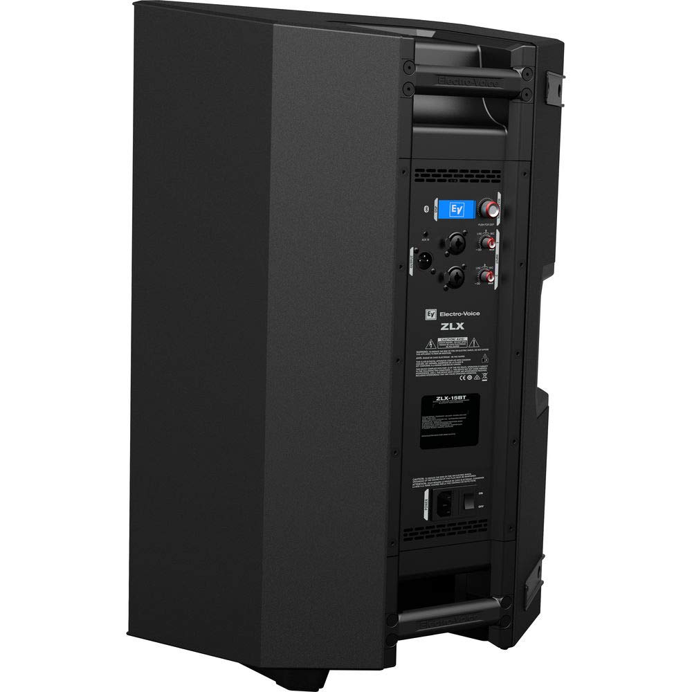 Electro Voice Zlx 15Bt 15' 2 Way 1000W Bluetooth Powered Loudspeaker (Pair) With 2X Steel Speaker Stand, Stand Bag 51'& 2X Xlr Cable Bundle