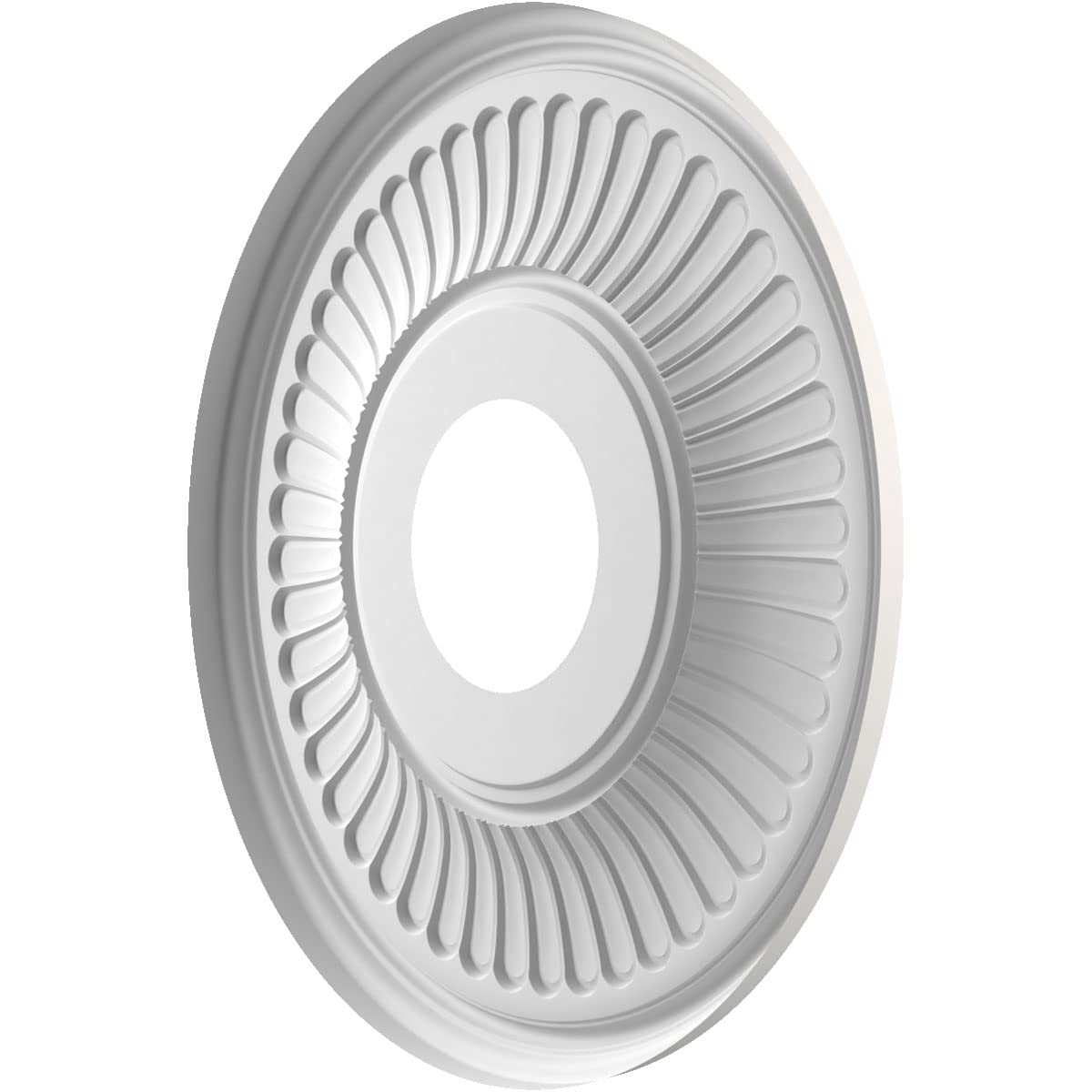 Ekena Millwork Cmp13Begbw Berkshire Thermoformed Pvc Ceiling Medallion (Fits Canopies Up To 5 3/4), 13Od X 3 1/2Id X 3/4P, Ultra