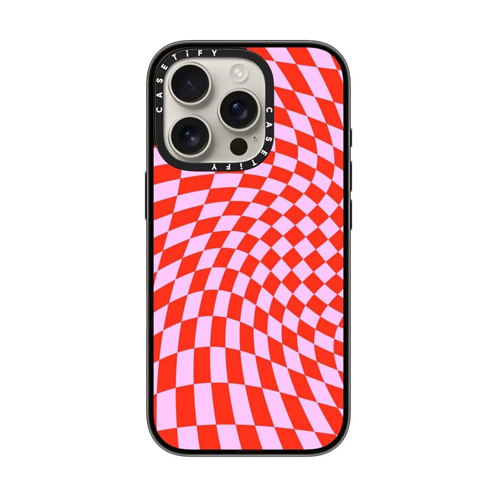 Casetify Compact Case For Iphone 16 Pro [Lightweight / 4 Ft. 2X Military Grade Drop Protection/Slim]   Strawberry Checkers   Cle