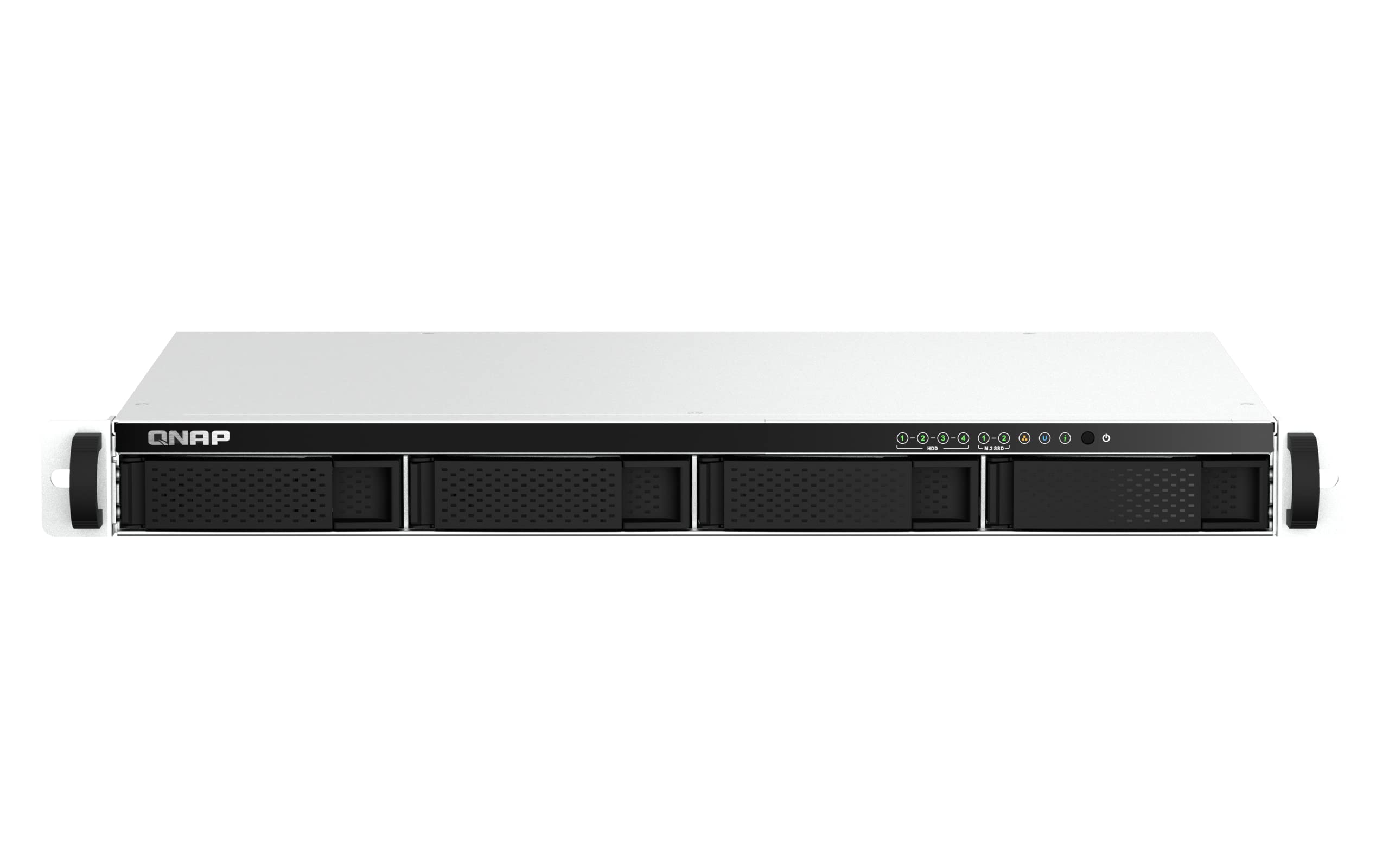 Qnap Ts 464Eu 8G Us 4 Bay High Speed 1U Short Depth Rackmount Nas With Dual 2.5Gbe, Intel Celeron Cpu, 8Gb Ddr4 Memory And 2.5Gb