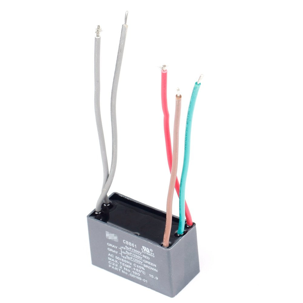 5 Wire Ceiling Fan Capacitor Cbb61 5+5+5Uf 250V 300V Ac 50/60 Hz Power Relay Replacement