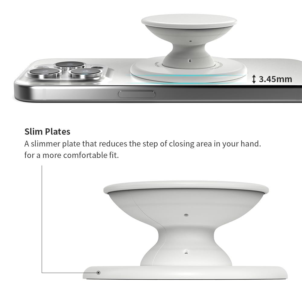 Sinjimoru For Magsafe Phone Grip, Soft Silicone Magnetic Finger Grip For Iphone 16/15/14/13/12, Comfortable One Touch Holding, M