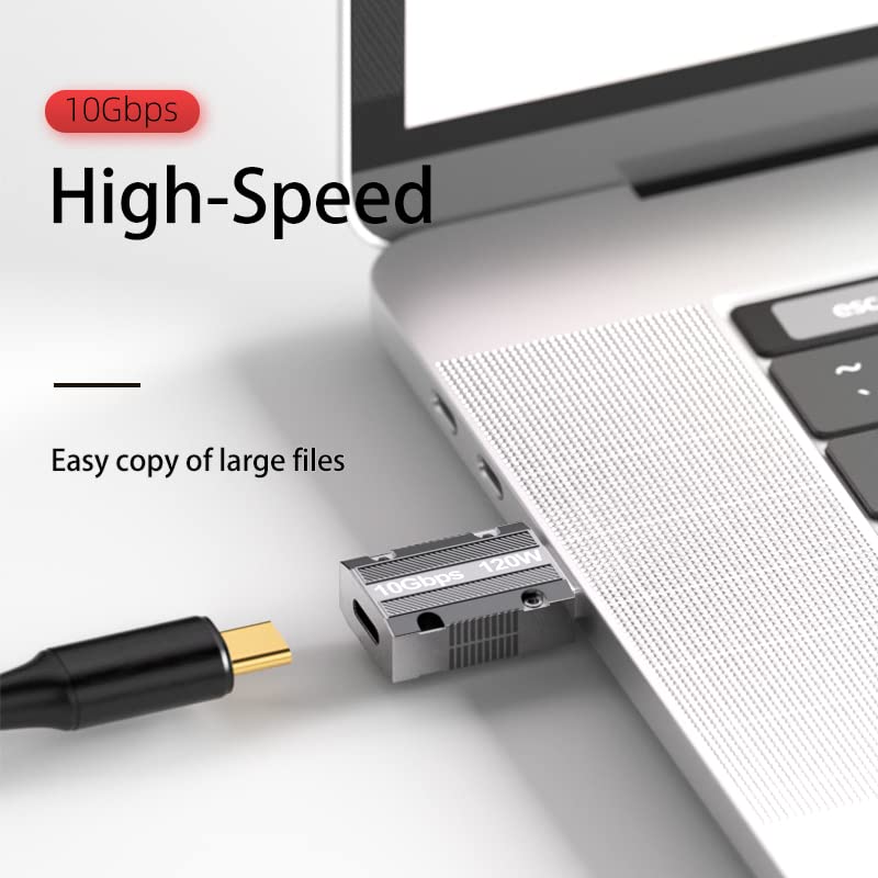 Wlgq 10Gbps Usb C Female To Usb Male Adapter, Zinc Alloy Double Sided Usb A To Type C Adapter With10Gbps High Speed Data Transfer & Pd120W Stable Charging For Laptop Charger Power Bank(4Pack)