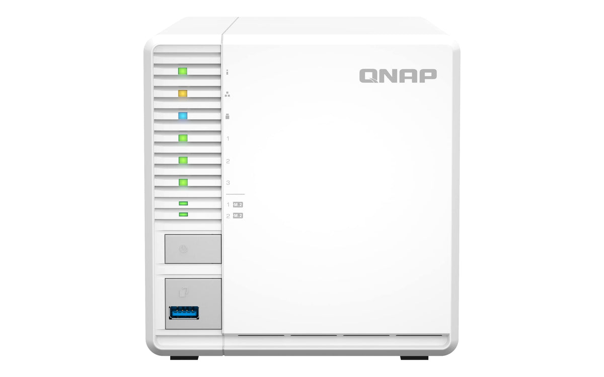 Qnap Ts-364-8G-Us 3 Bay High-Performance Desktop Nas With 2.5Gbe And M.2 Ssd Caching For Running Virtual Machines And Qtier