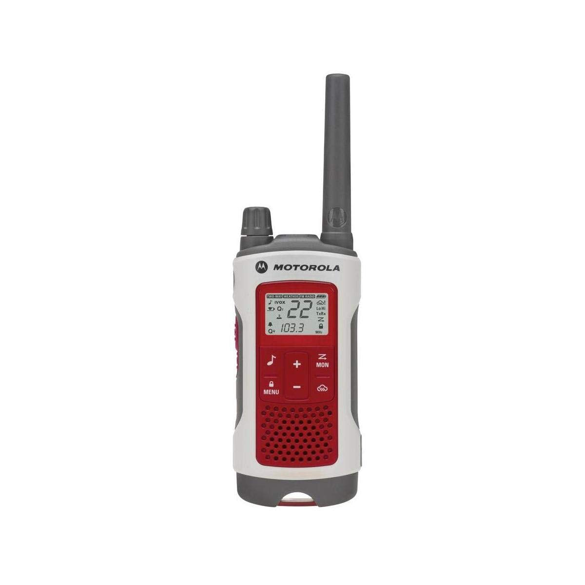 Motorola Solutions T480 Talkabout Rechargeable Emergency Preparedness Two-Way Radio Single Unit (Red/White)