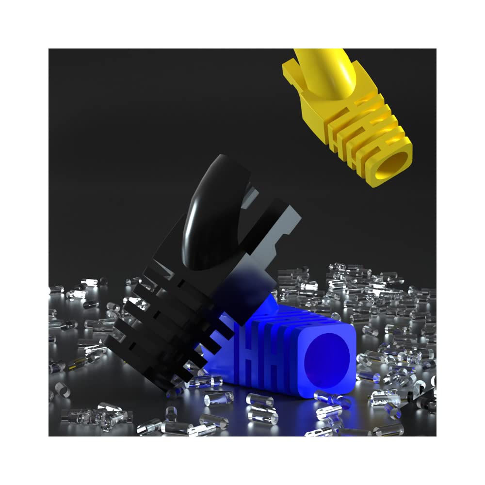Vivoch 50 Pcs Cat5 Cat5E Cat6 Strain Relief Boot, Rj45 Plug Connector Cover Modular Network Plug Connector Cap Cable Connector B