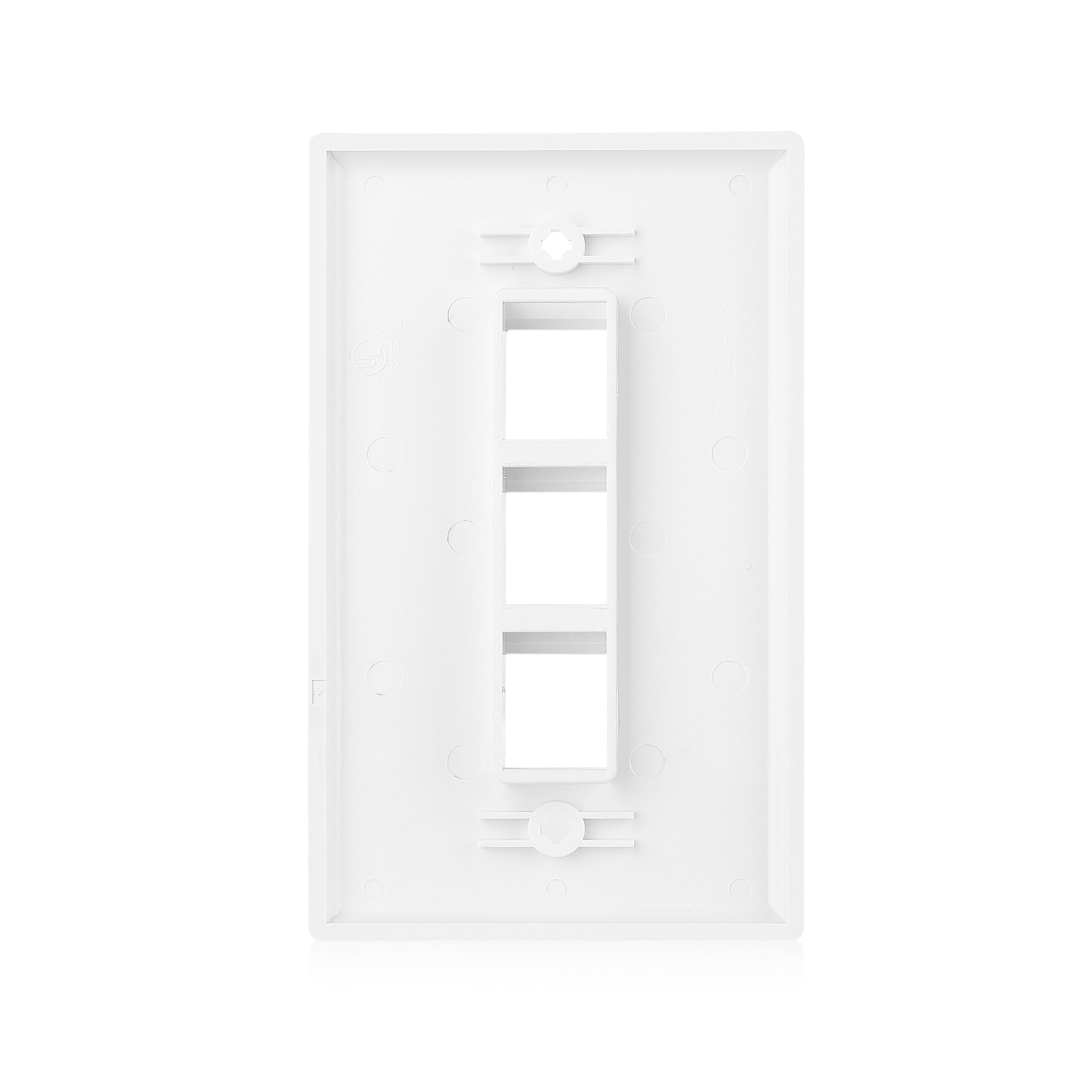 Cable Matters 10 Pack Low Profile 3 Port Keystone Jack Wall Plate, RJ45 Wall Plate for Keystone Jacks in White