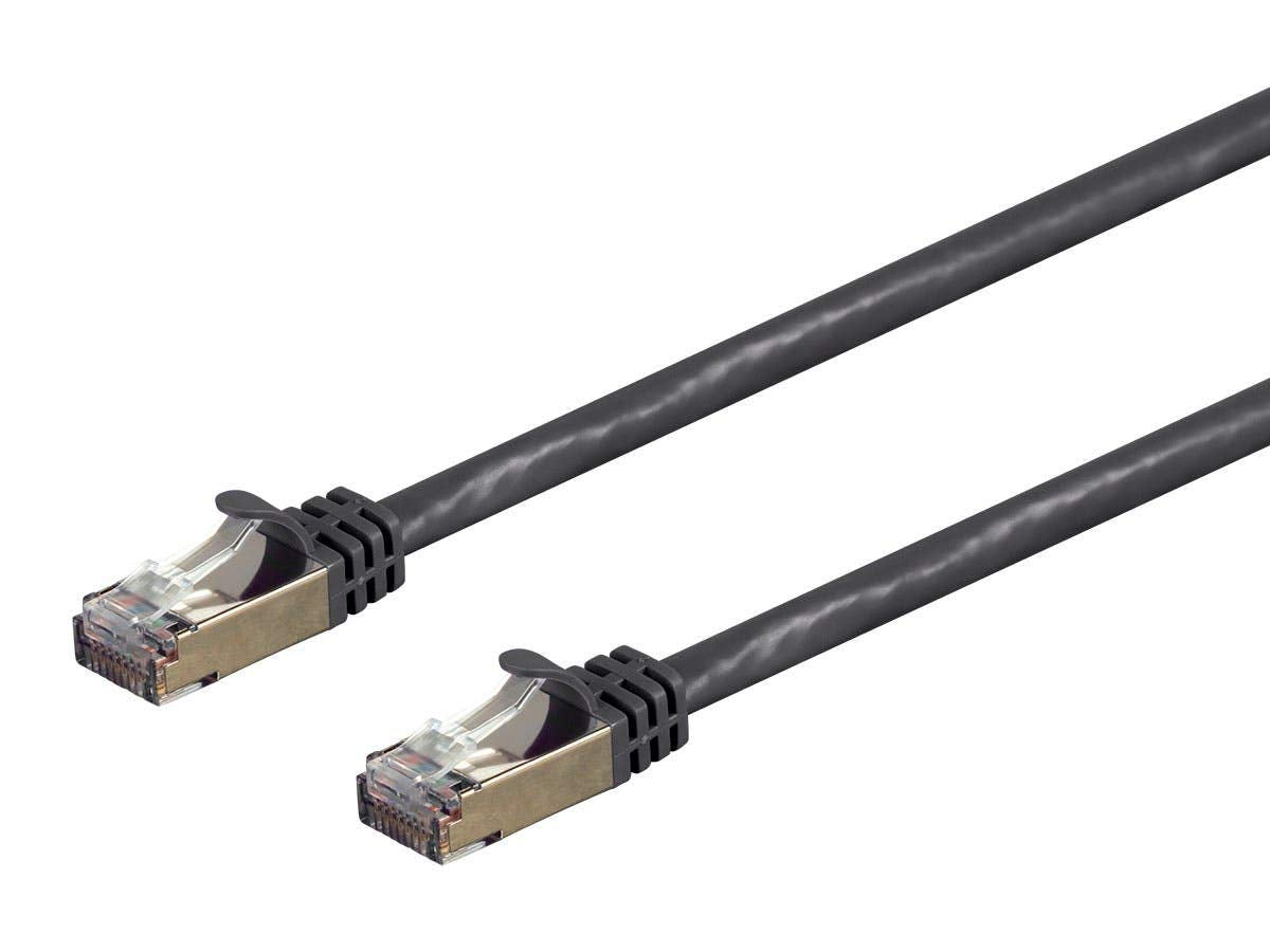 Monoprice Cat7 15Ft Black Patch Cable_ Double Shielded (S/Ftp)_ 26Awg_ 10G_ Pure