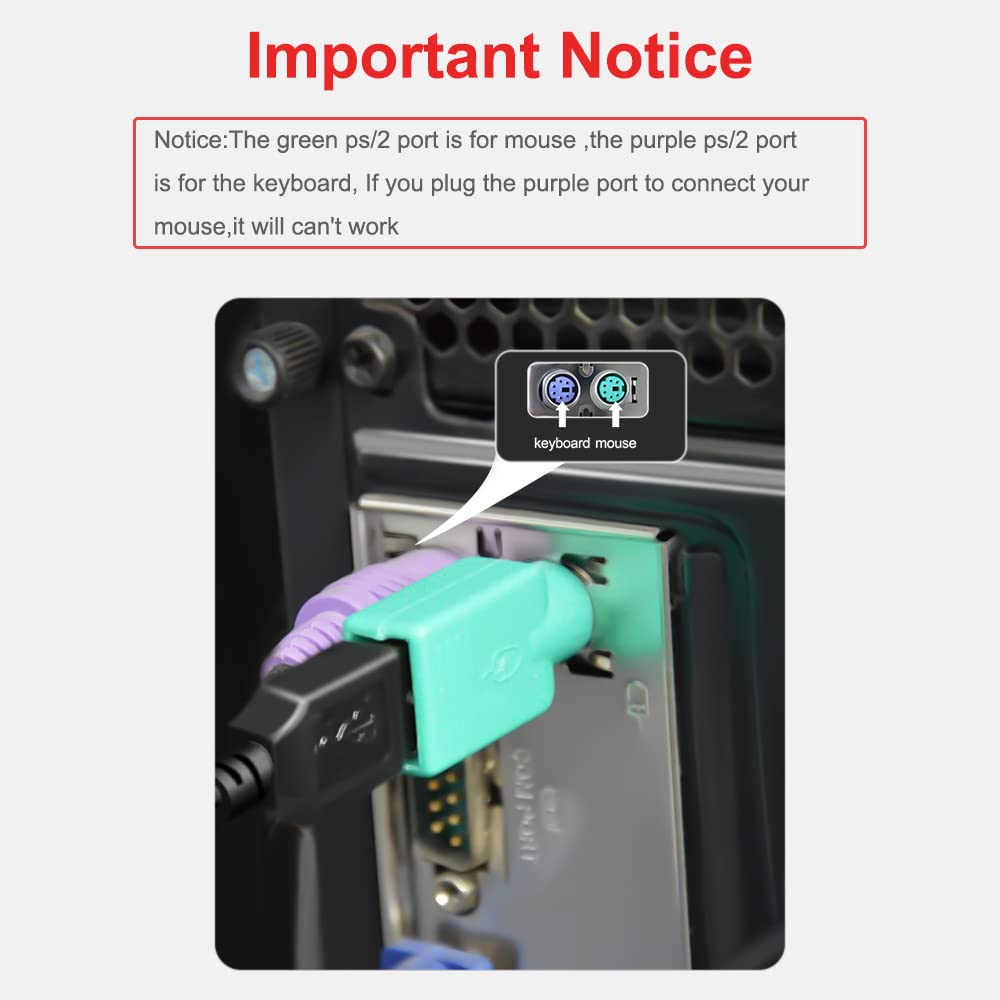 Oxsubor Ps2 To Usb Female,Ps/2 Male Converter Changer Adapter For Wired Mouse 2Pcs By Oxusbor(Notice:Can'T Match All Motherboard
