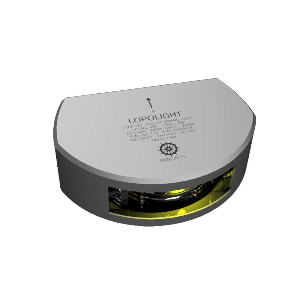 Lopolight Series 201-013 - Stern Towing Light - 2Nm - Vertical Mount - Amber - Silver Housing,WBAUVB0D7571SCT