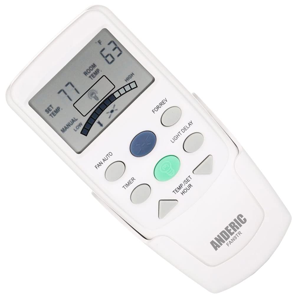 Anderic Replacement Fan 9T With Reverse Key Thermostatic Remote Control For Hampton Bay Ceiling Fans   Fan9T (Fcc Id: L3Hfan9T,