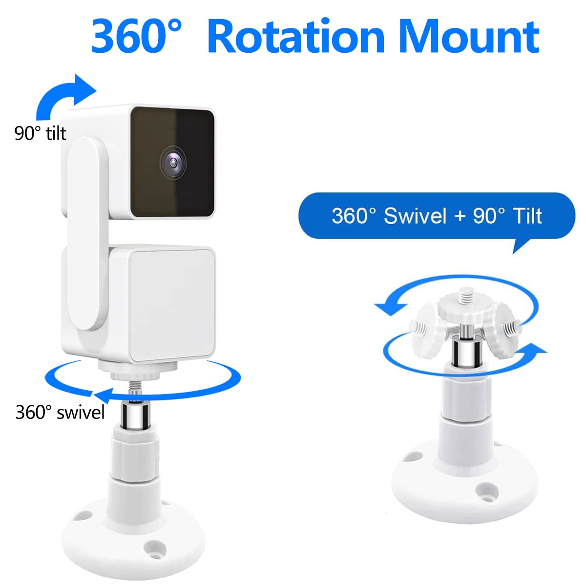 Wall Mount For Wyze Cam Pan V3 And Wyze Cam V4 And V3, 2 Pack 360 Degree Swivel Adjustable Bracket For Wyze Camera System (Wyze Camera Is Not Included)