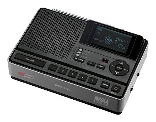 Sangean All In One Weather Alert Emergency Digital Am/Fm Dual Alarm Clock Radio With Large Easy To Read Backlit Lcd Display
