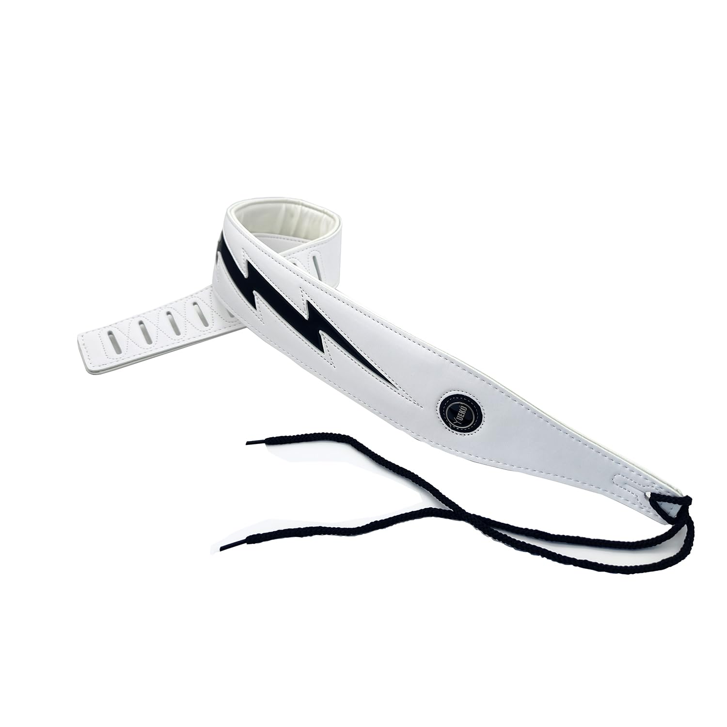 Yueko Cool Lightning Pattern Guitar Strap For Electric Guitar/Bass (White)