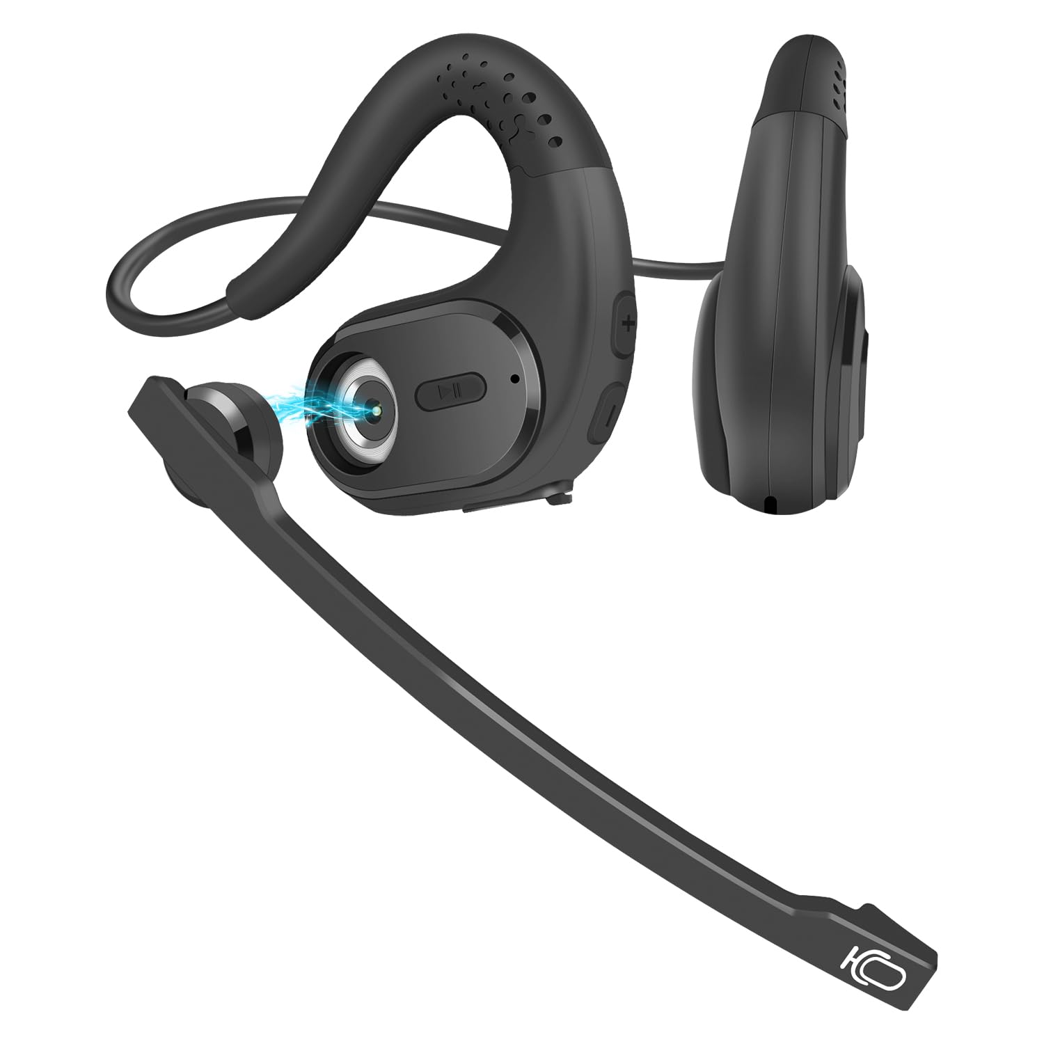 Seflorgo Trucker Bluetooth Headset, Open Ear Headphones With Detachable Noise Cancelling Mic, Wireless V5.3 Computer Headset Wit