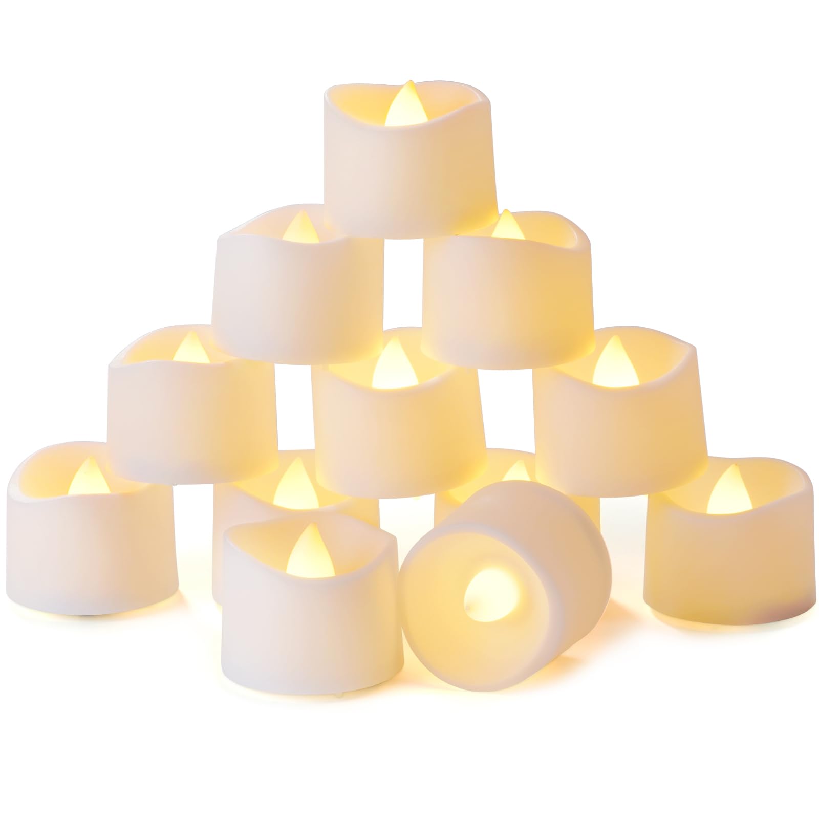 Homemory Timer Tea Lights Candles Battery Operated, 6H Timer Built-in, Auto On Daily, Flameless LED Tealight Votives for Table C
