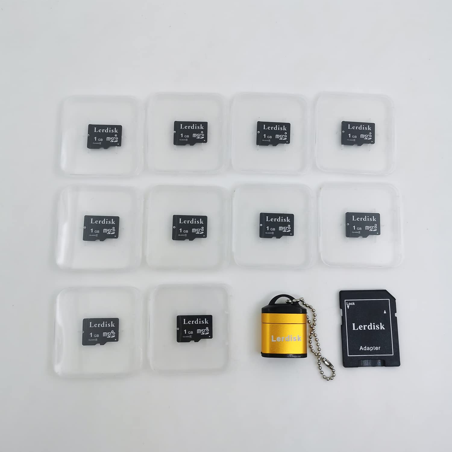 Lerdisk Factory Wholesale Micro Sd Card 1Gb Pack Of 10 In Bulk Microsd With Sd Adapter Produced By Authorized Licencee(1Gb)