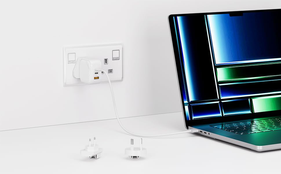 Invzi International Universal Travel Converter With Uk, Eu, Au Adapter For Invzi Ganhub 100W Docking, Ganhub 140W 100W, 65W, 67W