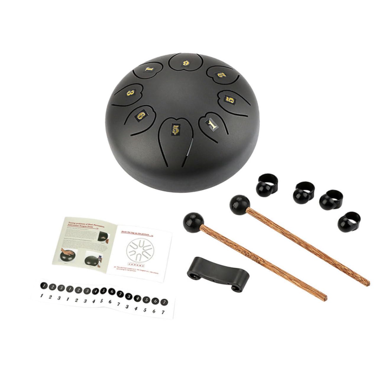 Ibasenice 1Set Tongue Drum Ethereal Hand Drum For Drumming Circles Yoga Music Performance