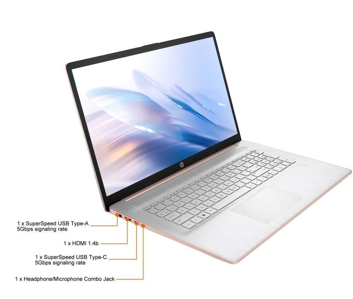 Hp 17 Hd+ Touchscreen Laptop, Amd Ryzen 3 5300U Processor,16Gb Ram, 1Tb Pcie Ssd, Wi-Fi 6, Backlit Keyboard, Fingerprint Reader,