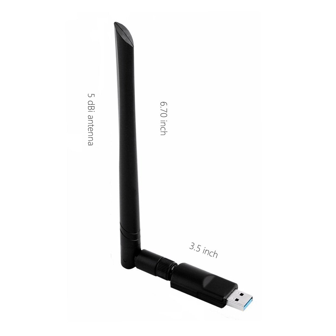 Realtek Rtl8812Bu Usb Wireless Adapter 1300 Mbps With 5 Dbi Antenna Dual Band Ac1300 Wifi Dongle Ieee 802.11 A B G N Ac For Lapt
