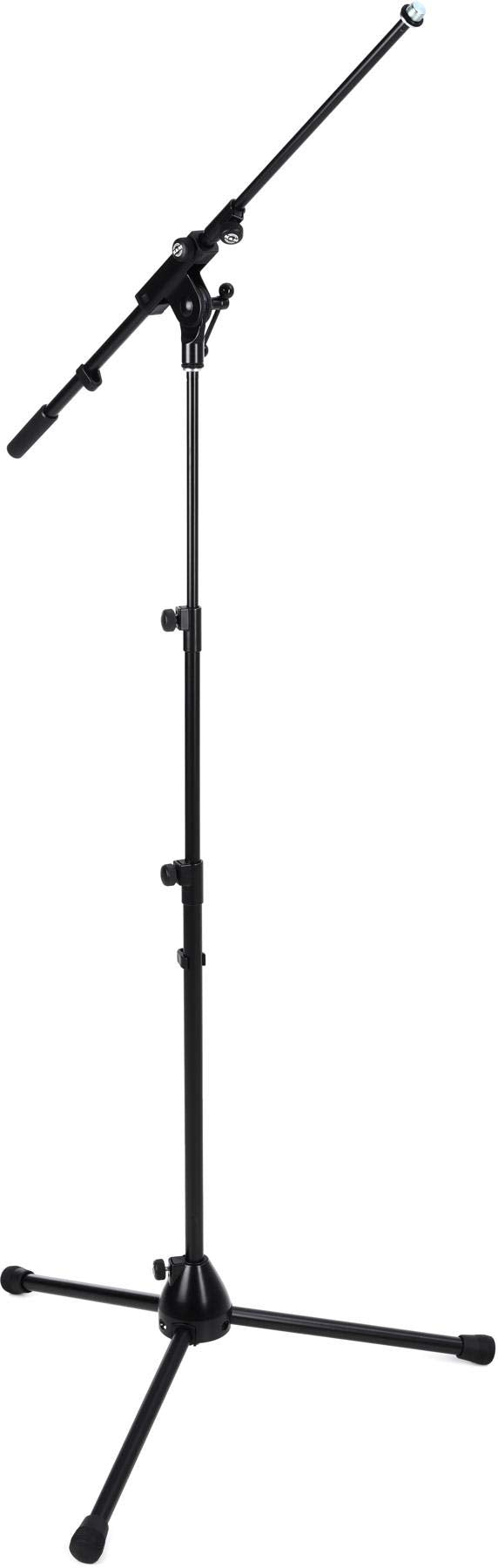 K&M Konig & Meyer 25200.500.55 Microphone Stand With 2 Piece Telescopic Boom Arm | Easy Height Adjustment | Folding Leg Design |